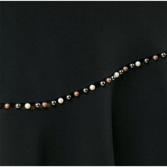 Jonathan Simkhai Dress Pearl Studded Asymmetrical Black Sz 0 Wedding Guest - Picture 6 of 11